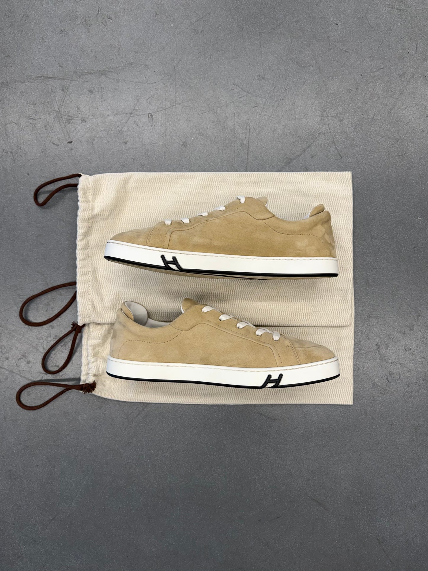 HERMES SUEDE KID SNEAKERS (W/O BOX)