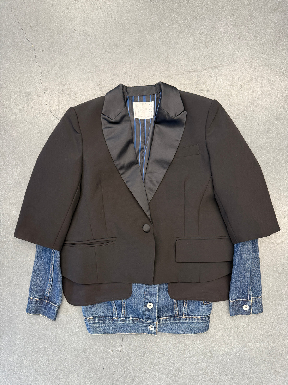 SACAI DENIM BLAZER CROSSOVER