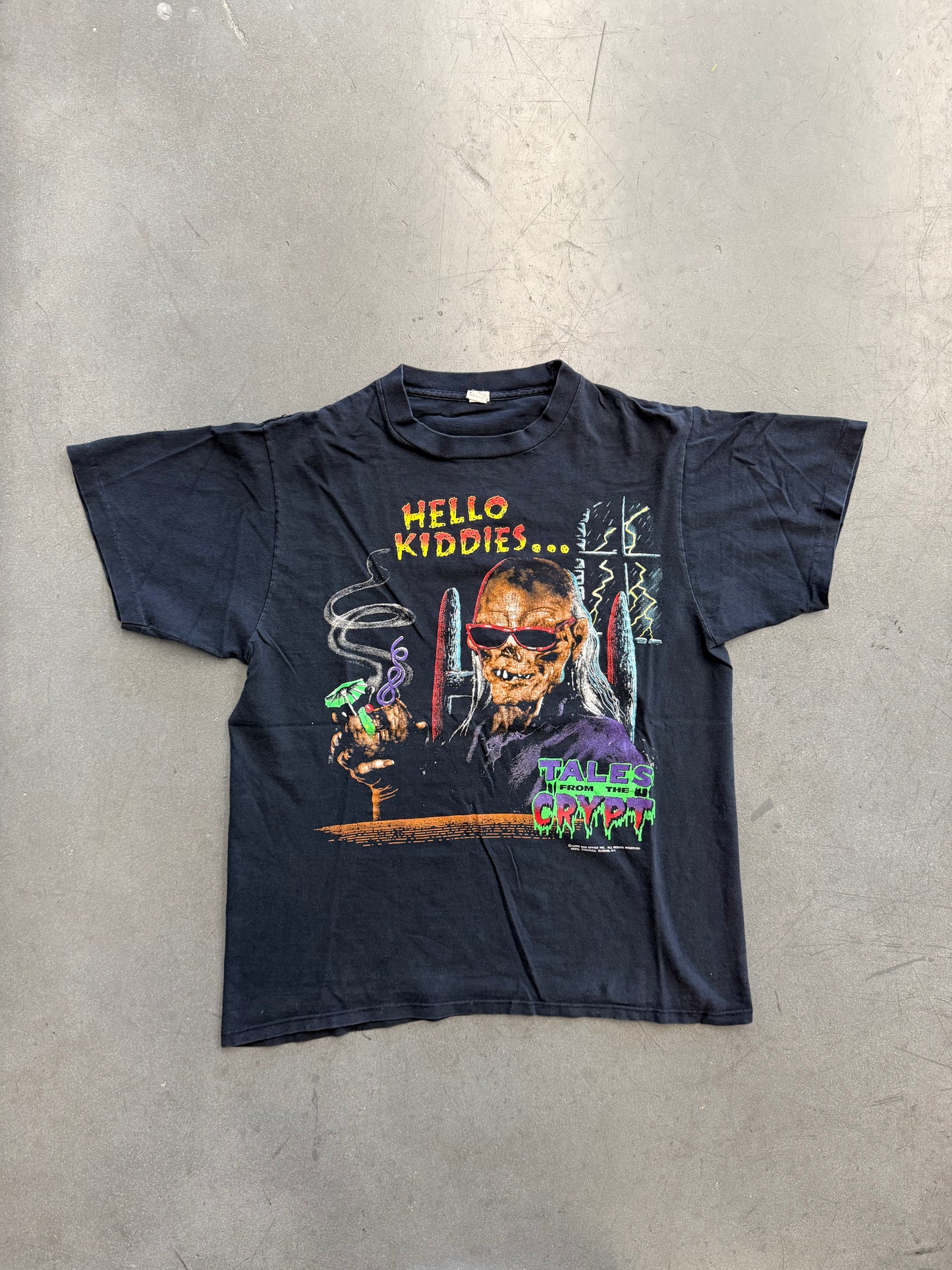 90S TALES FROM THE CRYPT "HELLO KIDDIES..." TEE (MADE IN U.S.A. TAG)