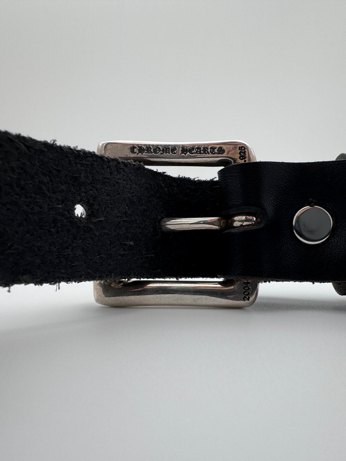 CHROME HEARTS COCO DOG COLLAR BLACK LEATHER (NEW) (16 INCH)