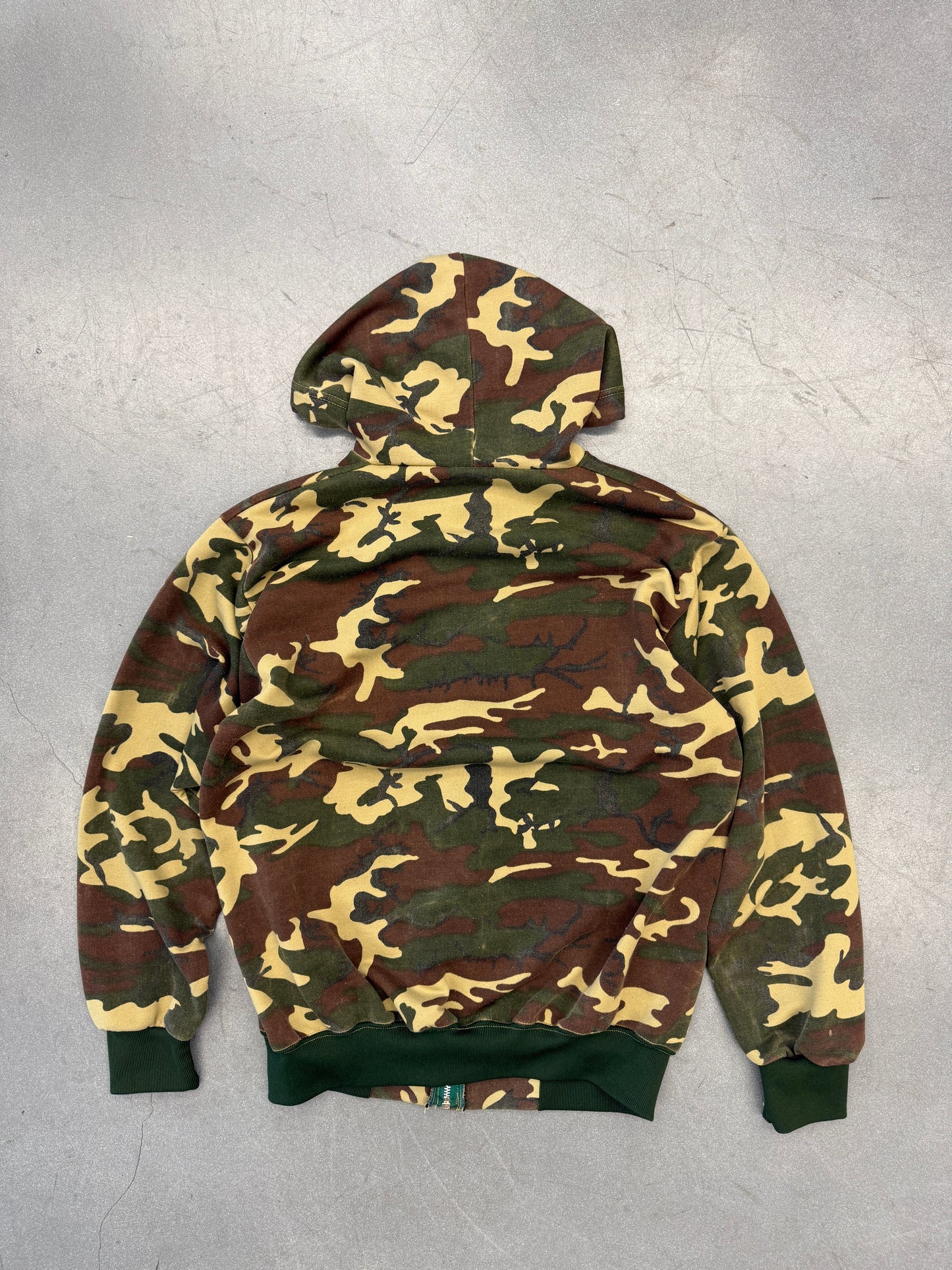 Y2K WAFFLE-LINED CAMO ZIP-UP HOODIE (100% POLYESTER TAG)