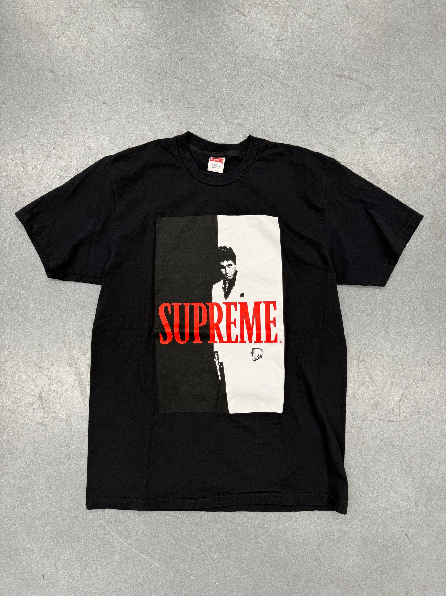 FW17 SUPREME SCARFACE SPLIT TEE - BLACK