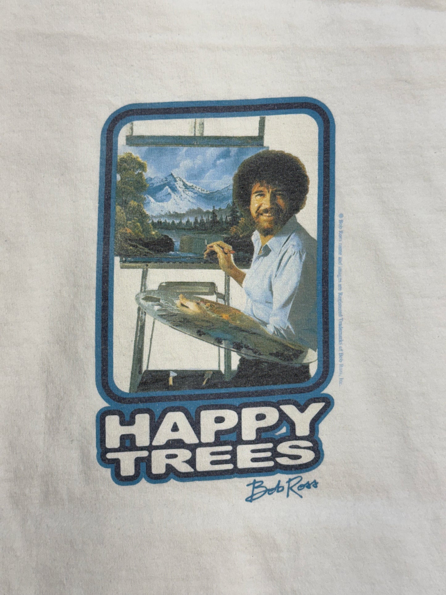 90S BOB ROSS HAPPY TREES RINGER TEE (AAA TAG)
