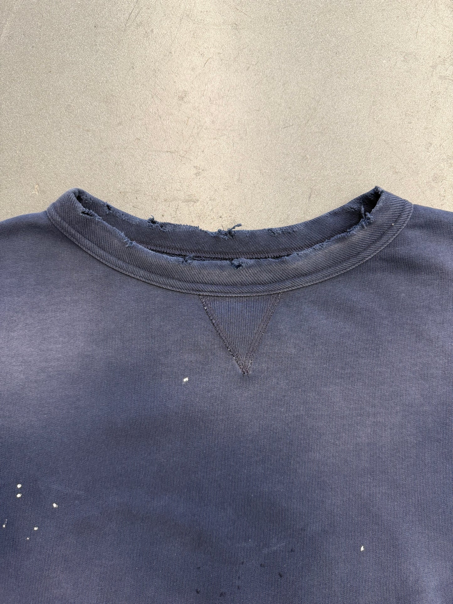 MAISON MARGIELA HANDWRITTEN COTTON SWEATSHIRT - BLUE