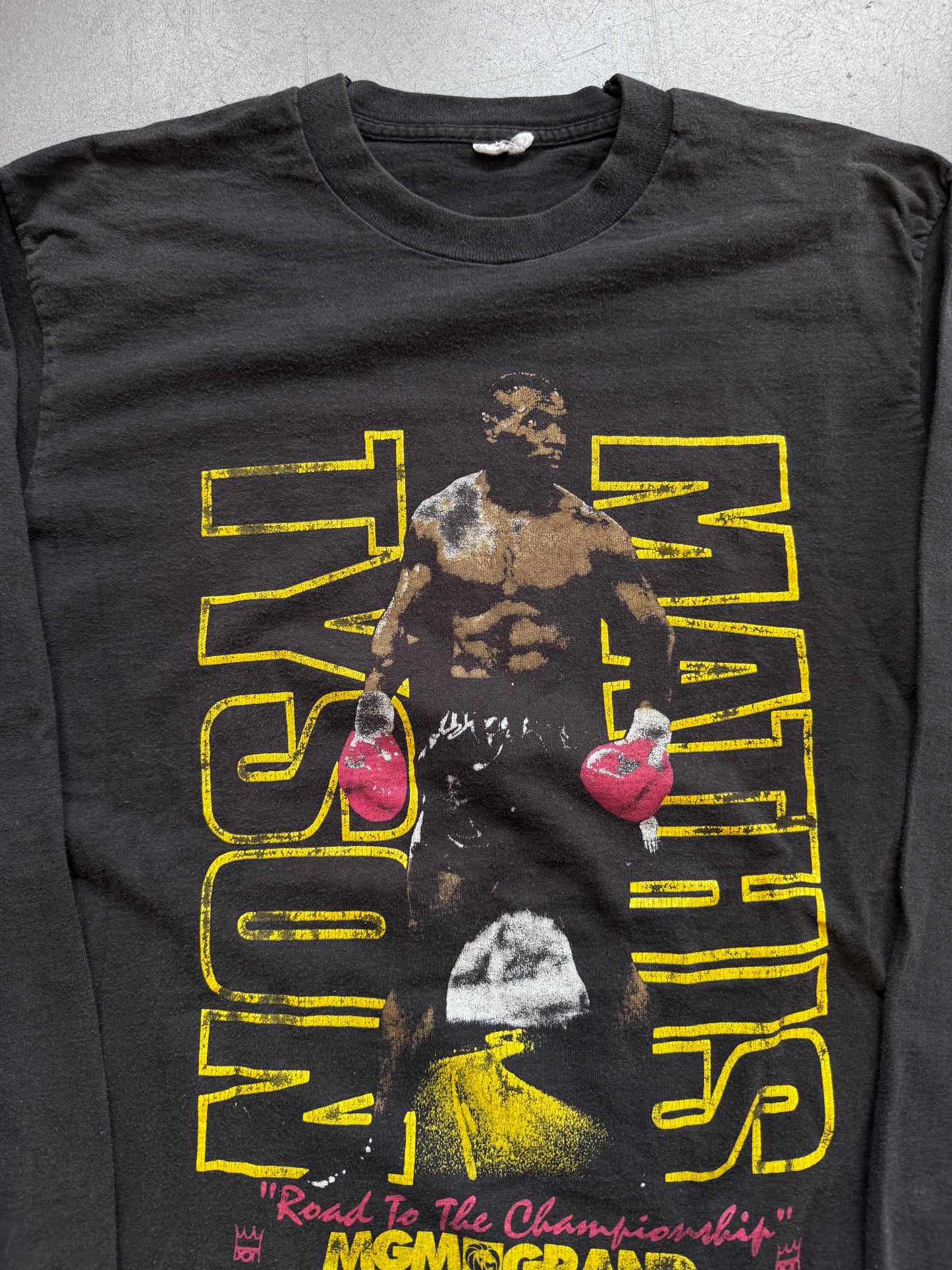 1995 MIKE TYSON VS BUSTER MATHIS "ROAD TO THE CHAMPIONSHIP" LS TEE (CUT TAG)