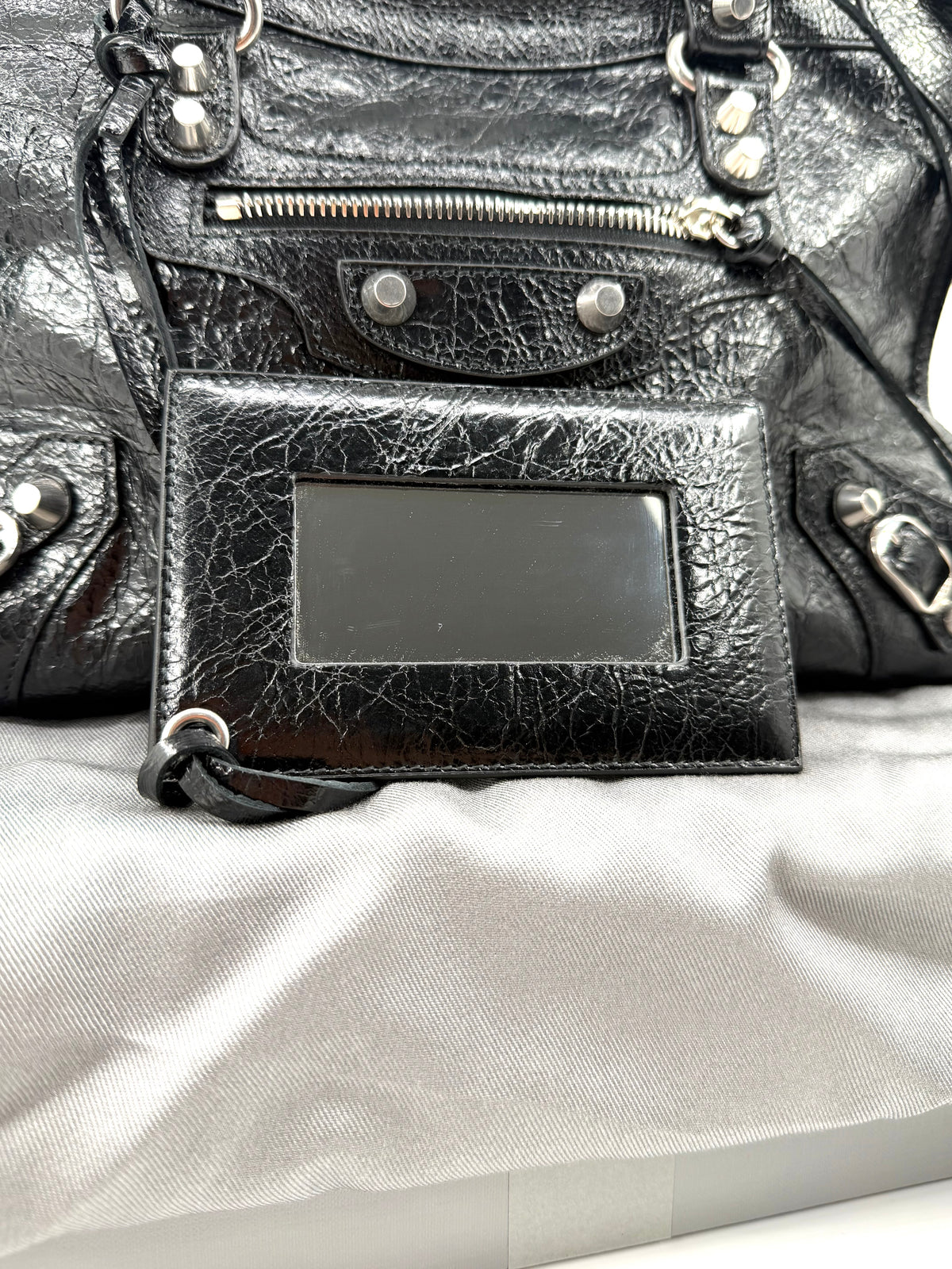 BALENCIAGA LE CITY SMALL LEATHER SHOULDER BAG