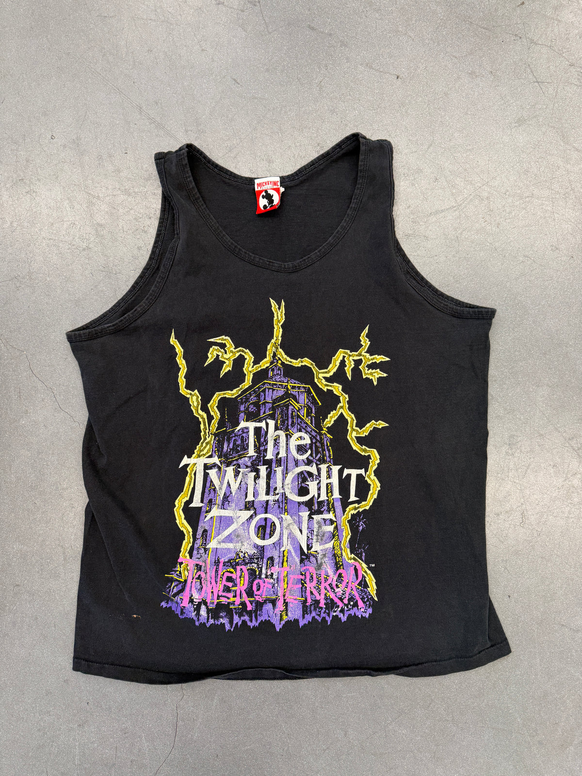 90S DISNEY THE TWILIGHT ZONE TOWER OF TERROR TANK TOP (MICKEY INC TAG)