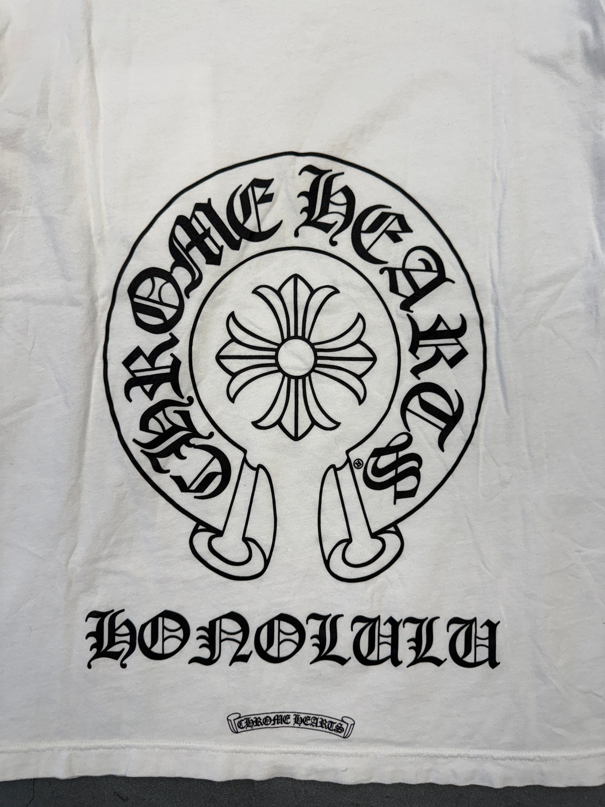 CHROME HEARTS HONOLULU HORSESHOE TEE - WHITE/BLACK
