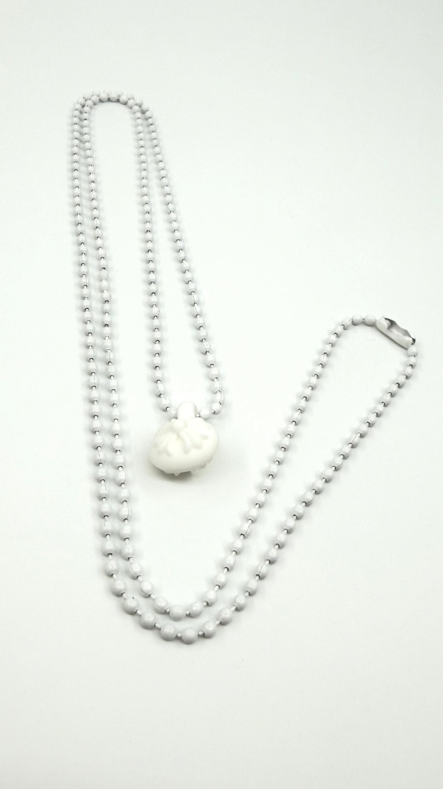 CHROME HEARTS SILICONE CH CROSS BALL NECKLACE - WHITE