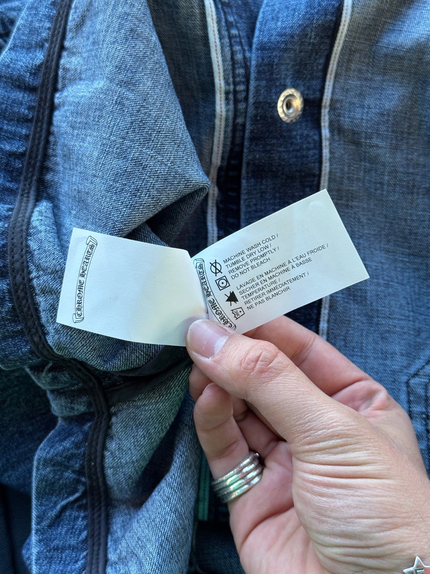 CHROME HEARTS ‘WORK DOG’ SELVEDGE DENIM SHIRT - MEDIUM (NEW)