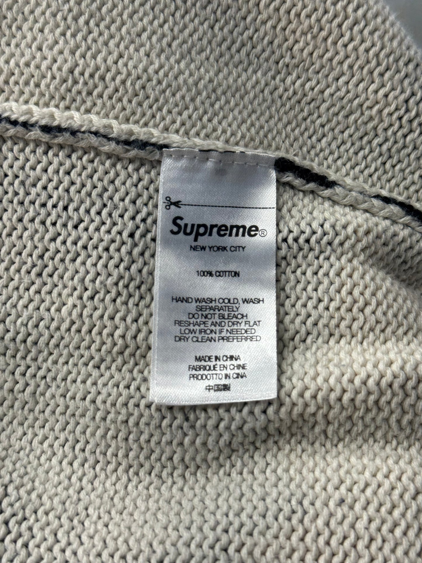 SS22 SUPREME X NATE LOWMAN KNIT BULLET HOLE SWEATER - BLACK