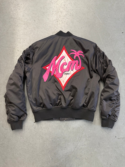 SNIPES X MCM BOMBER JACKET - BLACK (M) (USED)