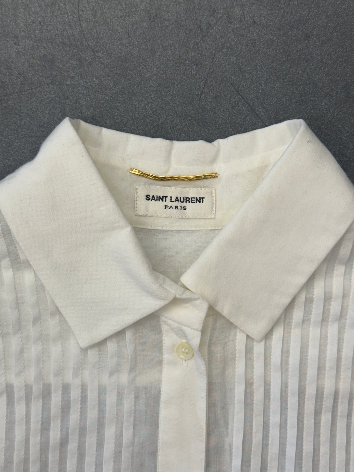 2015 SAINT LAURENT PLEATED BLOUSE