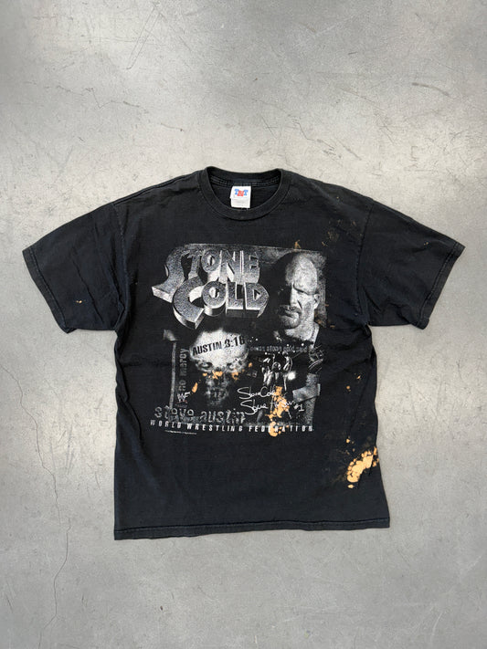 1999 STONE COLD STEVE AUSTIN WORLD WRESTLING FEDERATION BLEACHED TEE (TNT TAG)