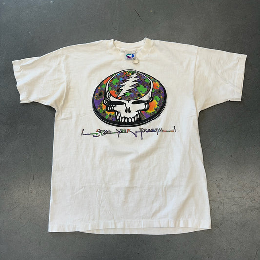 1993 GRATEFUL DEAD STEAL YOUR FRACTAL DIGITAL DEAD LIQUID BLUE TEE (LIQUID BLUE TAG)