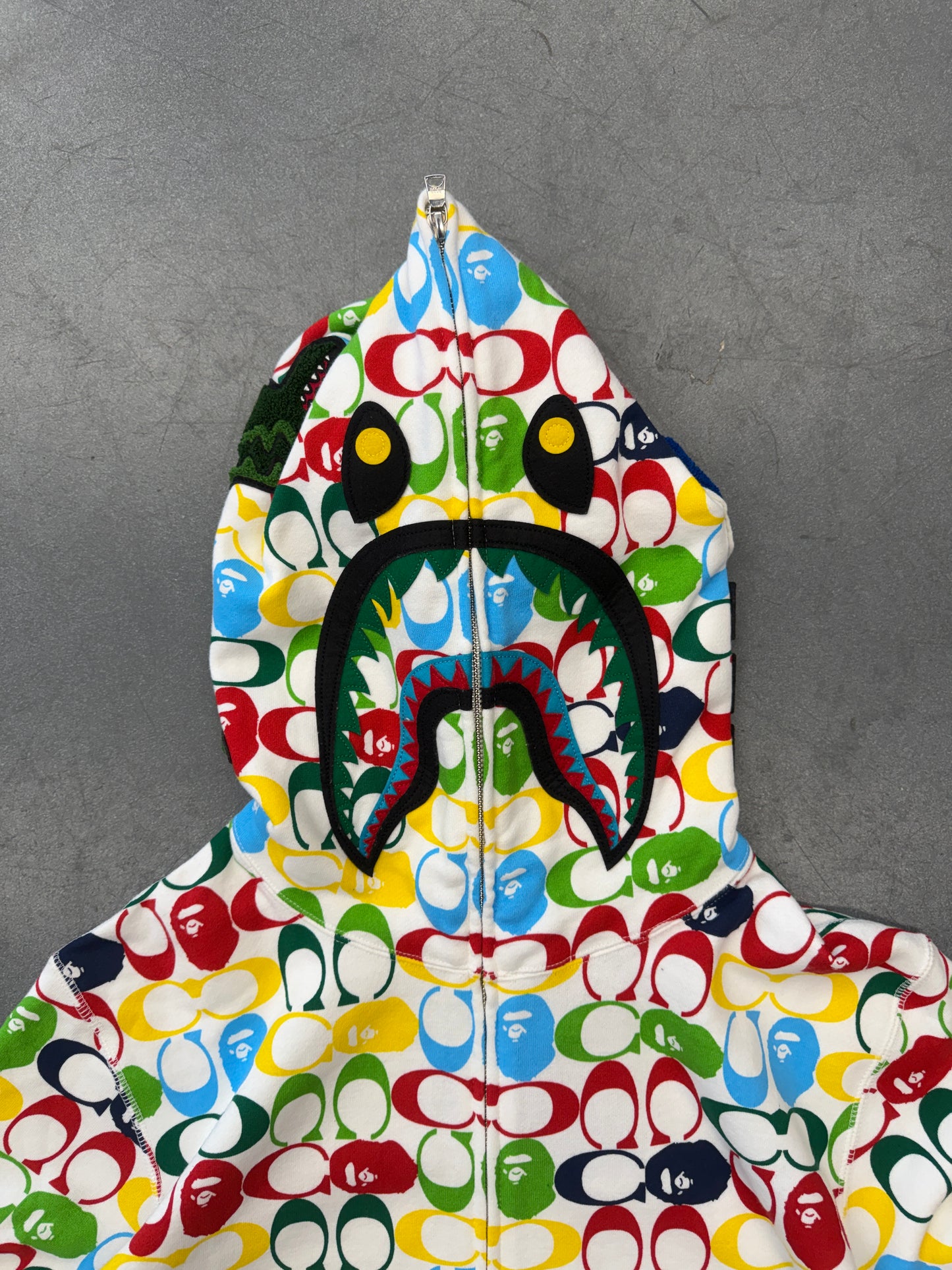 SS20 BAPE X COACH SHARK FULL ZIP HOODIE - MULTI