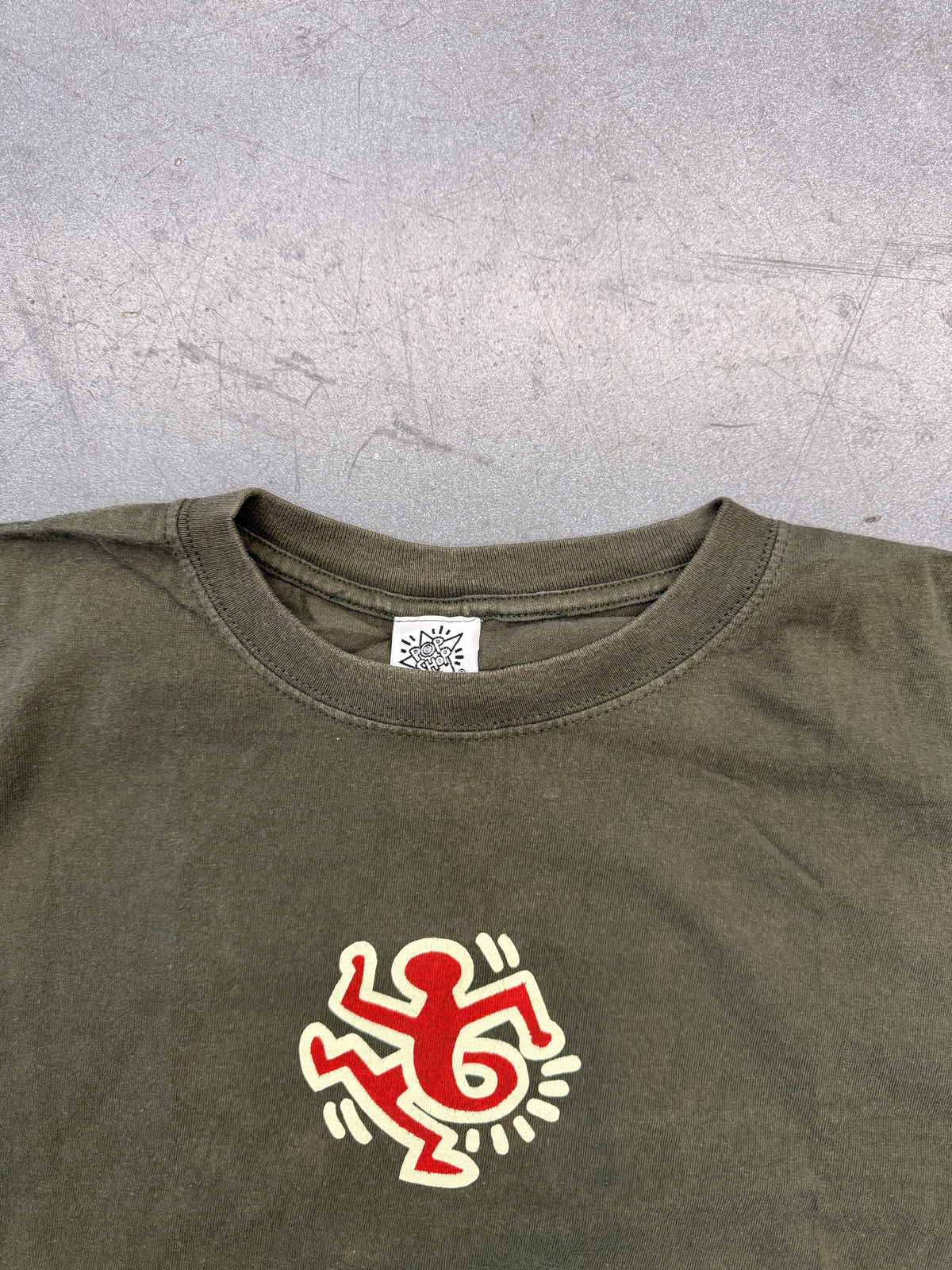 90S VINTAGE KEITH HARING TWISTED FIGURE TEE (POP SHOP TAG)