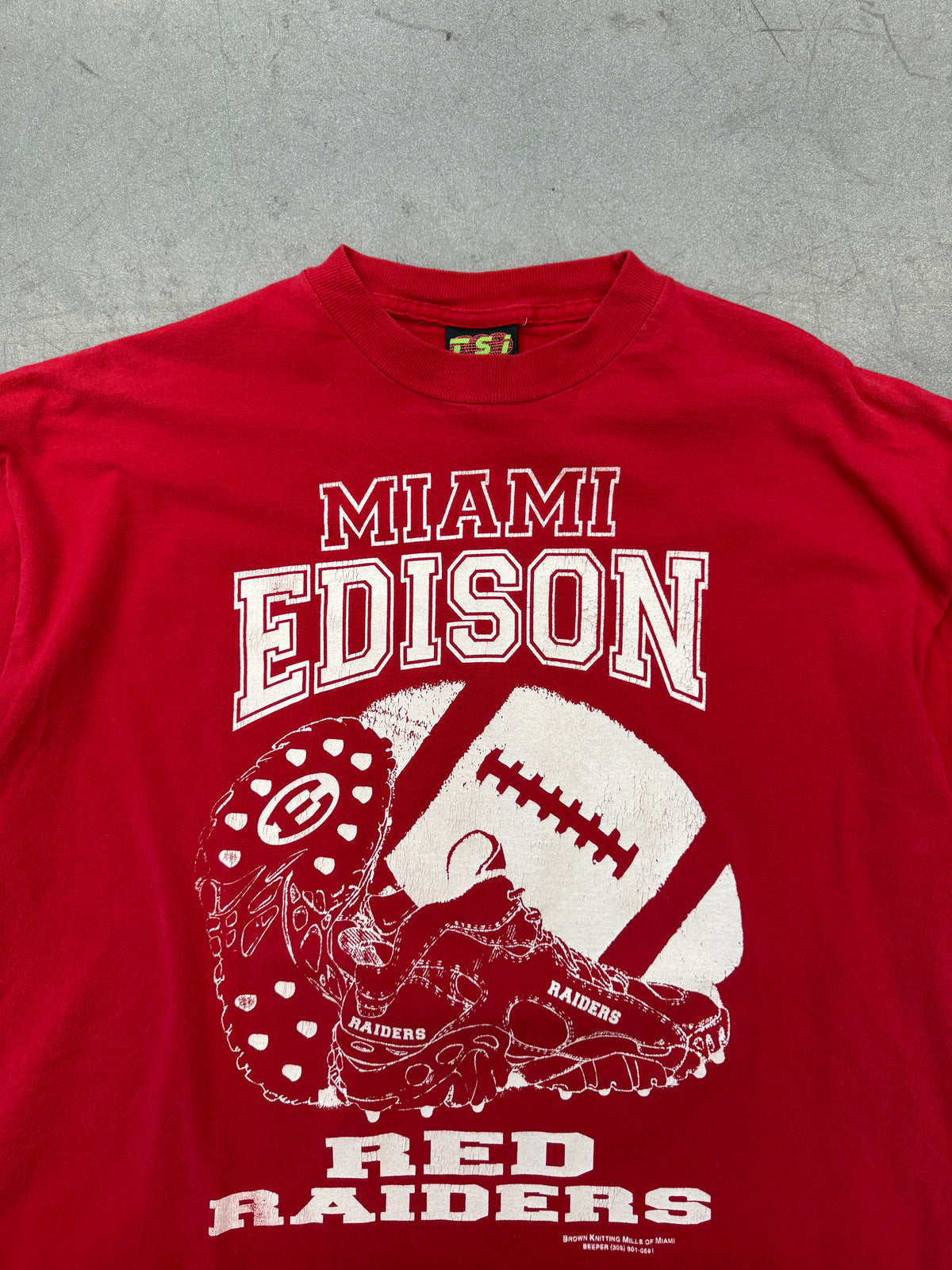 90'S MIAMI EDISON RED RAIDERS "BOUT IT BOUT IT" TEE (TSI TAG)