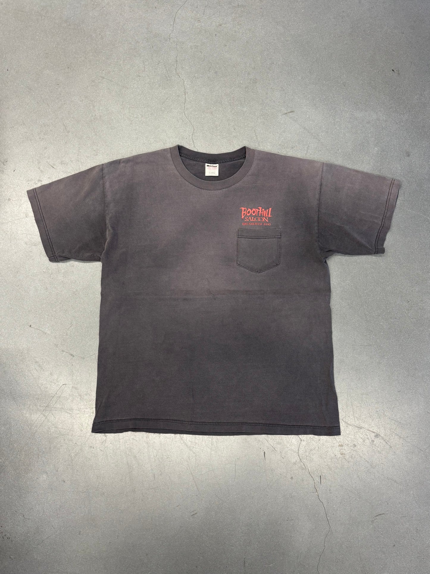 2000 BIKETOBERFEST BOOT HILL SALOON ACROSS FROM THE CEMETERY POCKET TEE (MURINA TAG)