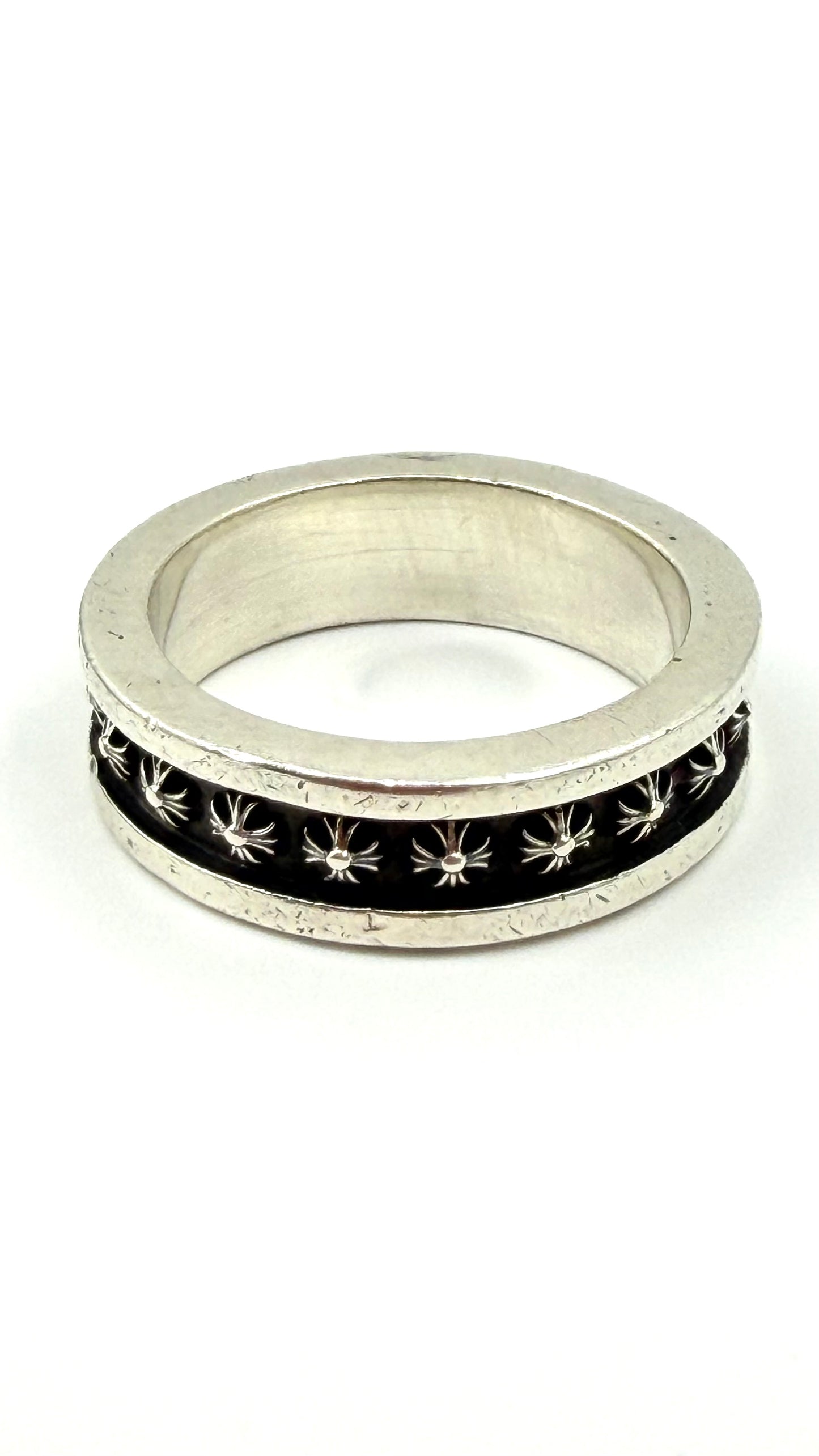 CHROME HEARTS BEARING MINI PLUS SILVER RING (14.5 GRAMS) (PRE-OWNED)