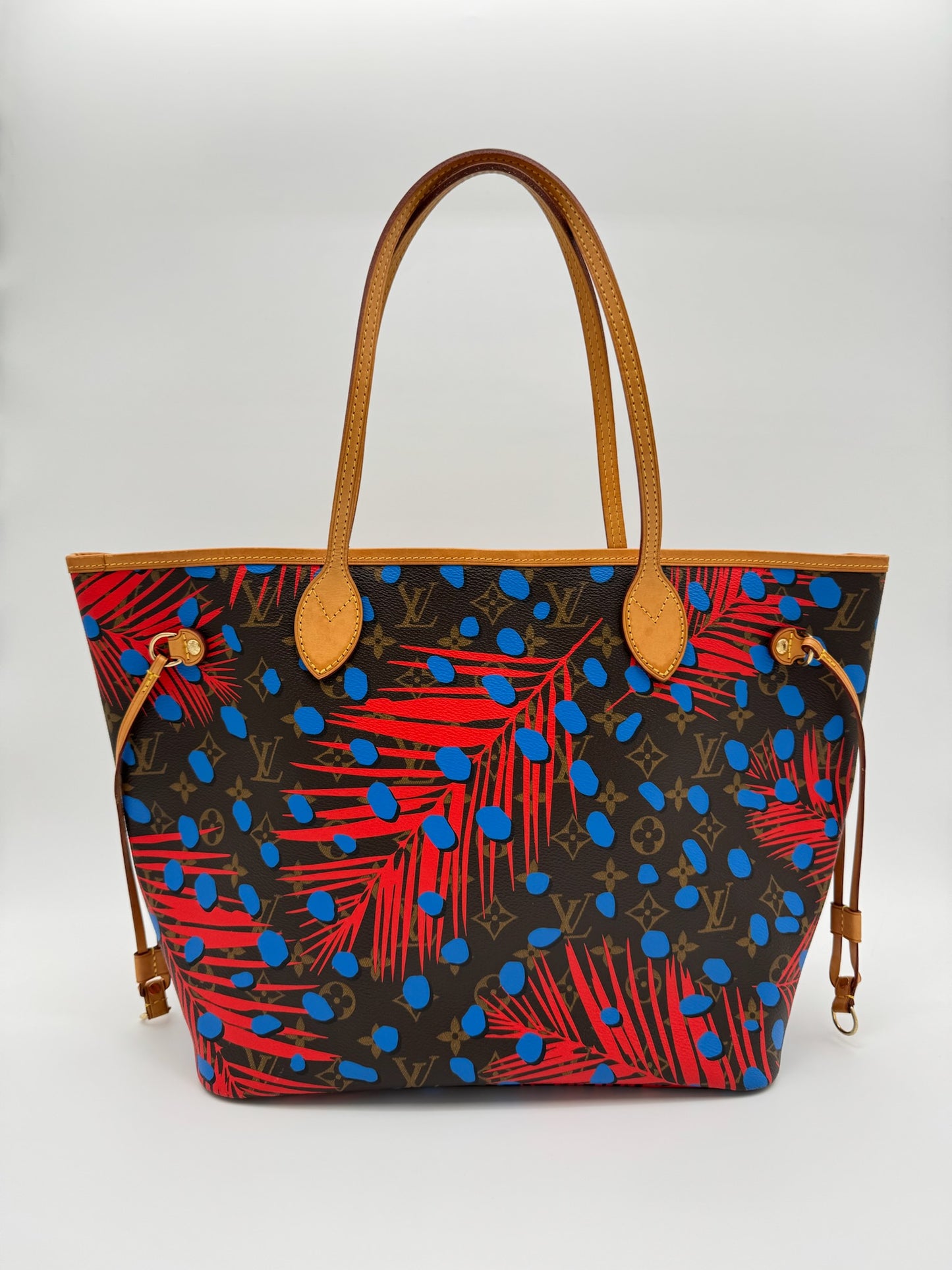 2016 LOUIS VUITTON NEO NEVERFULL TOTE MONOGRAM PALM SPRINGS JUNGLE DOTS