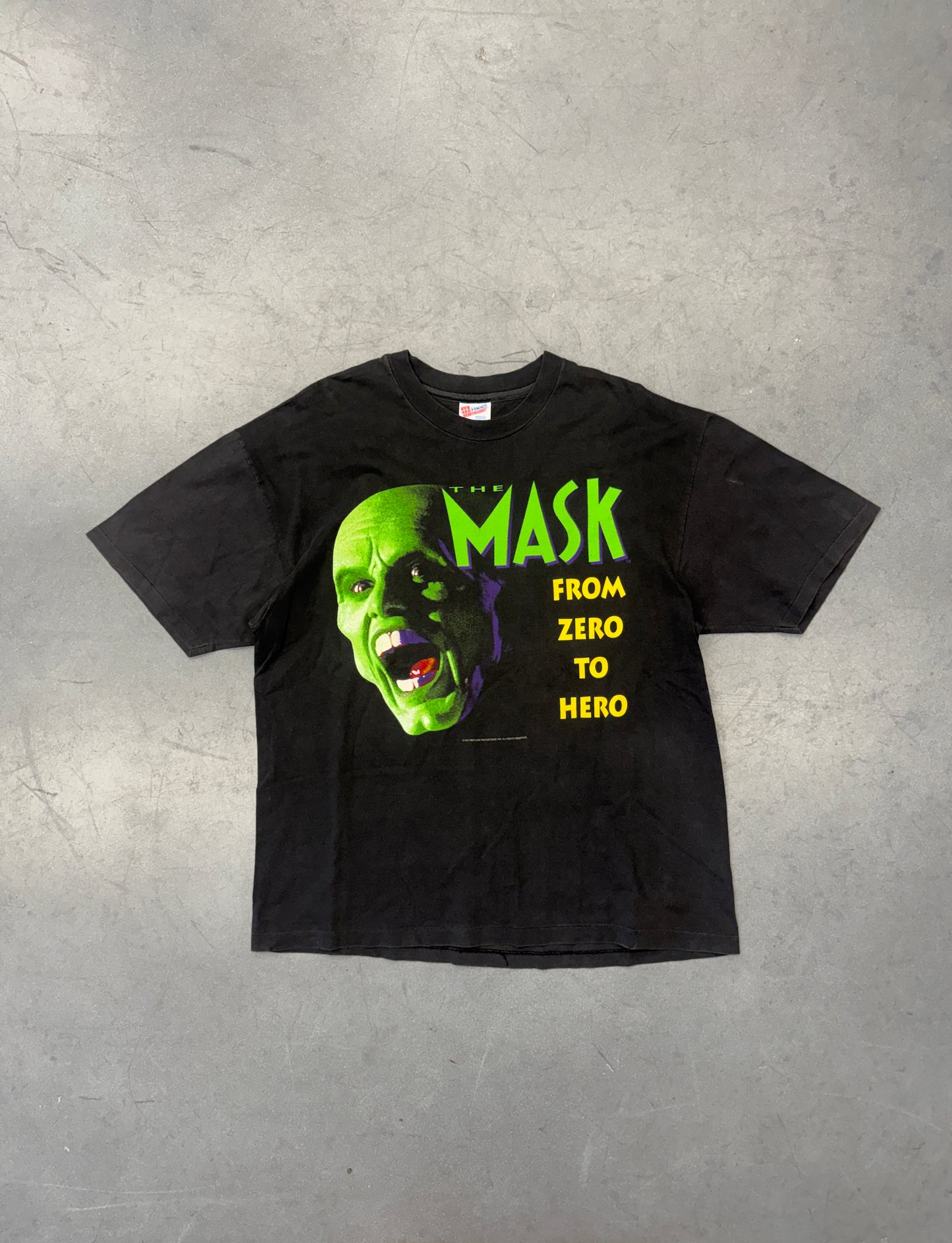 1994 THE MASK "FROM ZERO TO HERO" BIG FACE TEE (HANES TAG)