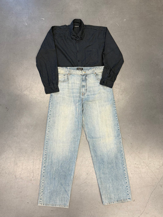 BALENCIAGA HYBRID DENIM SWEATPANTS