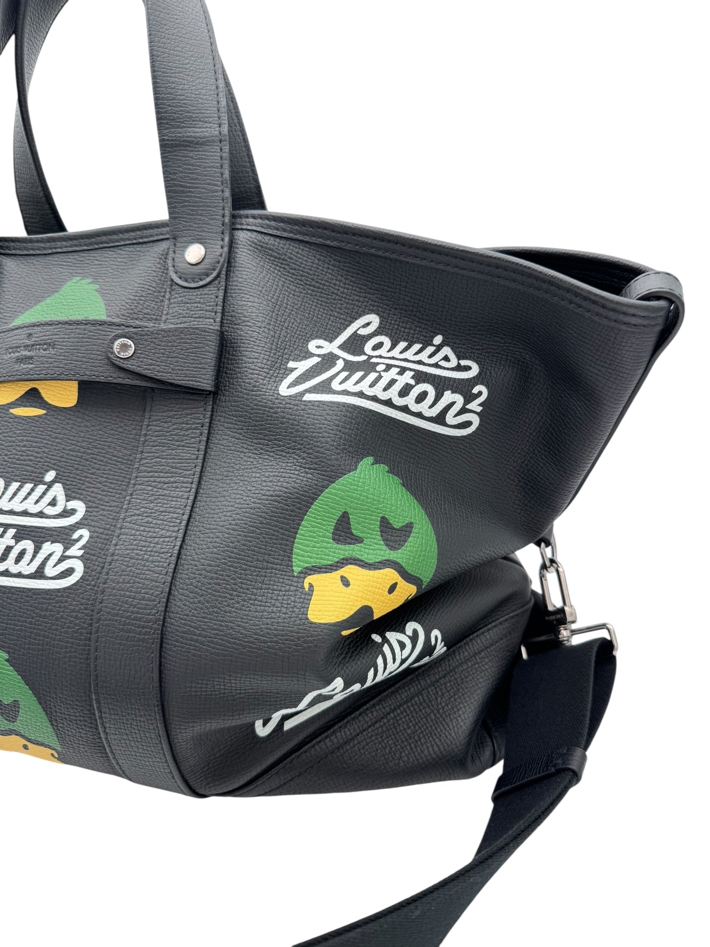 2021 LOUIS VUITTON NIGO TROLLY TOTE BAG BLACK LEATHER