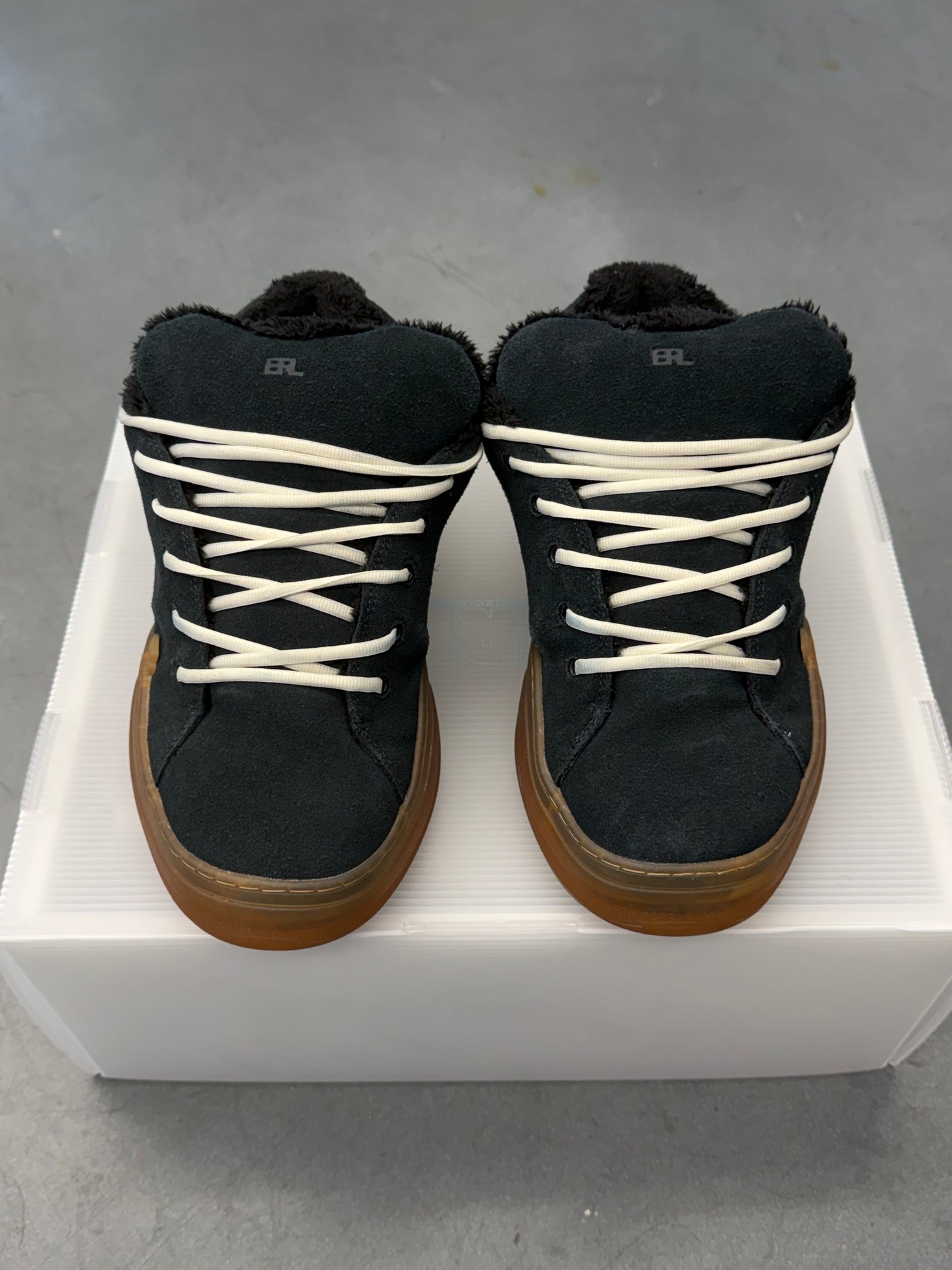 ERL VAMP SKATE SHOE - BLACK SUEDE (PRE-OWNED WITH BOX)