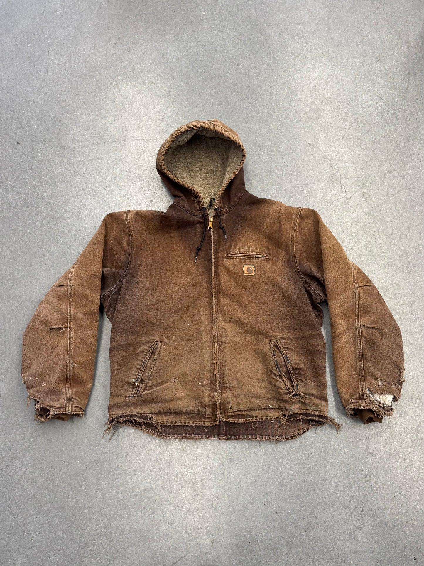00S CARHARTT SHERPA-LINED ZIP-UP WORK JACKET (J141DKB)