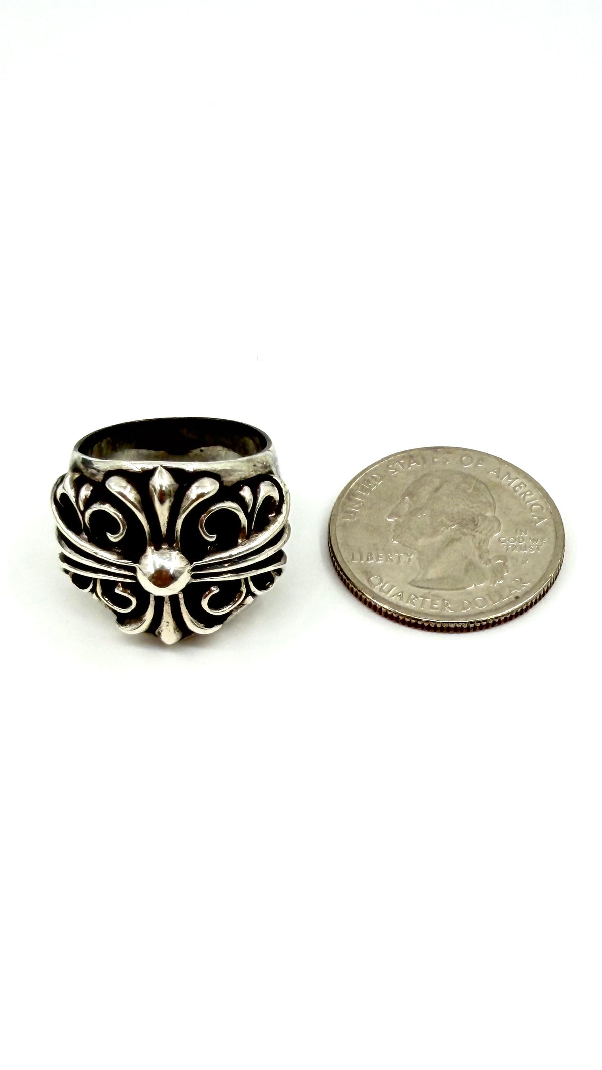 CHROME HEARTS KEEPER SILVER RING