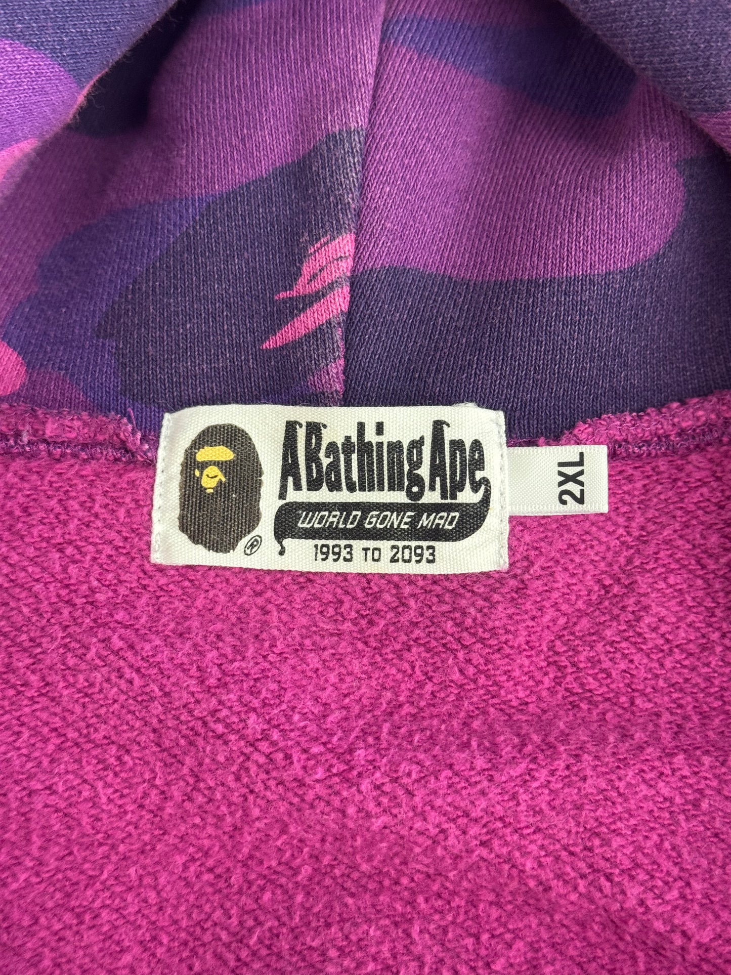 FW18 BAPE A BATHING APE COLOR CAMO TIGER FULL ZIP HOODIE - PURPLE