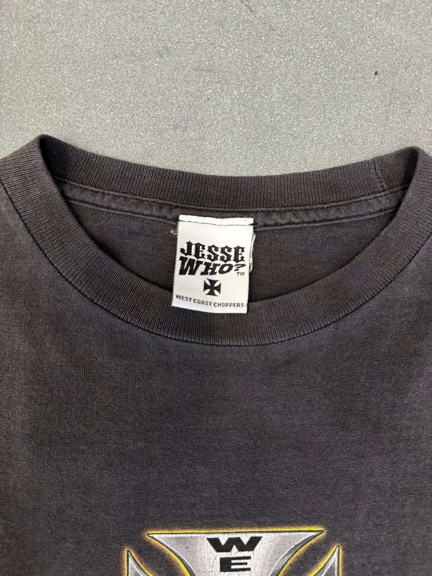 00S WEST COAST CHOPPERS REPEATED IRON CROSS LS TEE (JESSE WHO TAG) - M/L