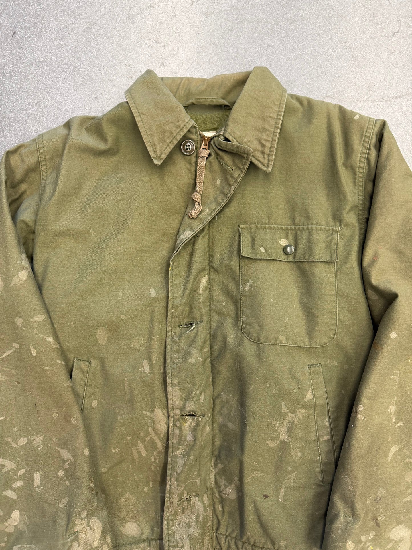 1985 DLA100 MILITARY JACKET OLIVE DISTRESSED JACKET