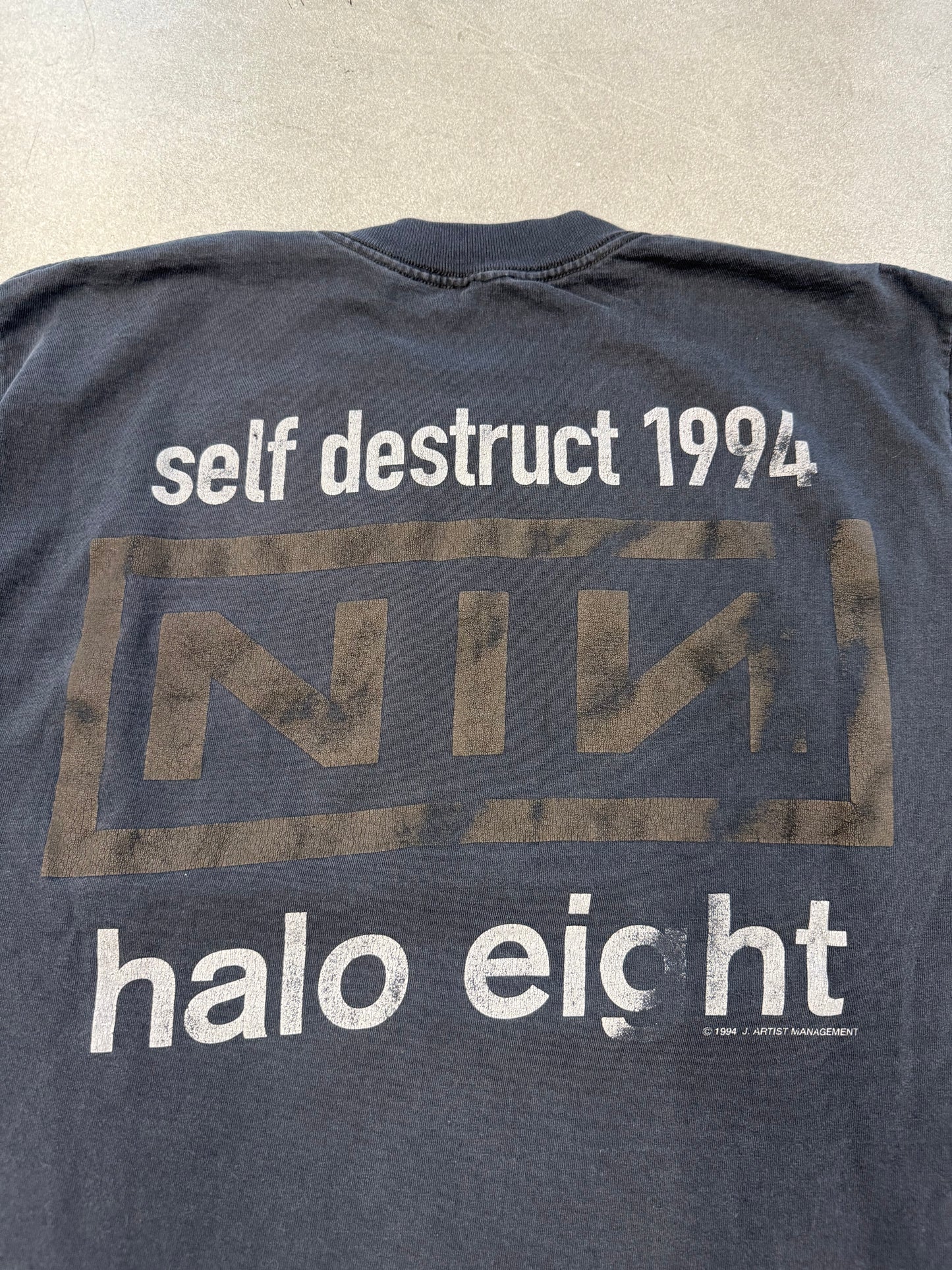 1994 NINE INCH NAILS THE DOWNWARD SPIRAL SELF DESTRUCT HALO EIGHT LONG SLEEVE TEE (PULLED TAG)