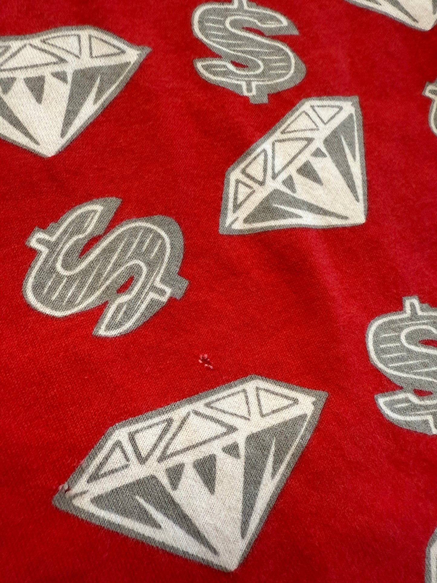VINTAGE BILLIONAIRE BOYS CLUB BBC DIAMONDS & DOLLARS RED REVERSIBLE TEE