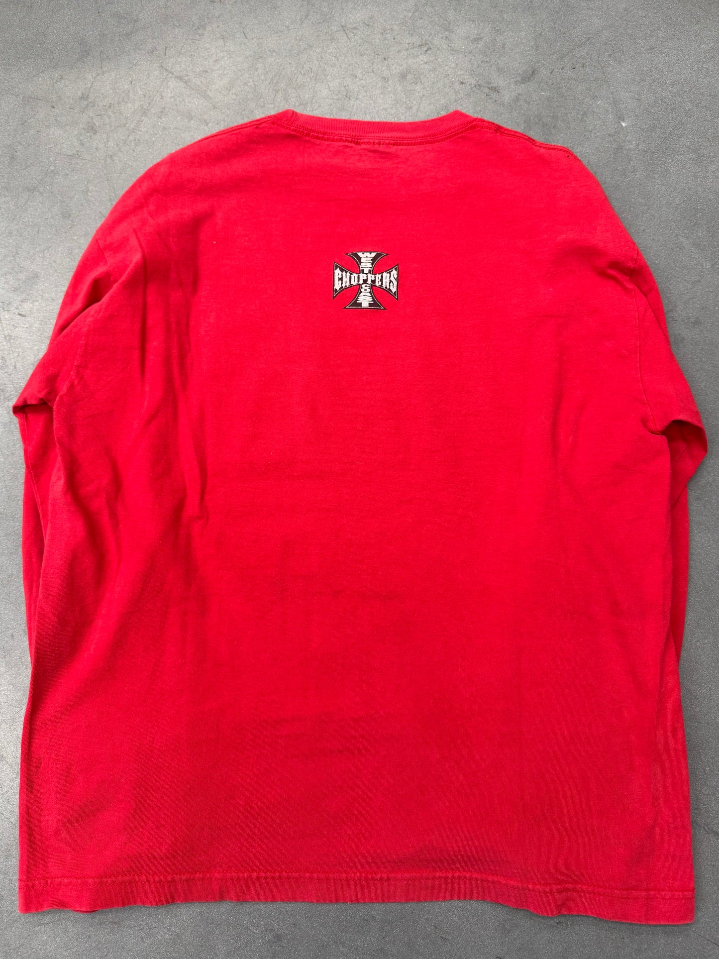 00'S WEST COAST CHOPPERS "CHOPPERS FOR LIFE" LS SPELLOUT TEE ( CUT TAG)