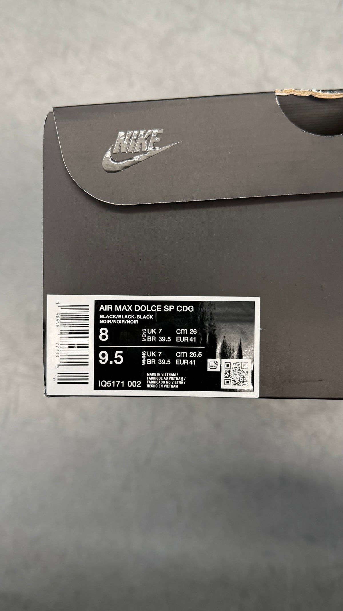 2025 NIKE AIR MAX DOLCE SP COMME DES GARCONS HOMME PLUS - BLACK