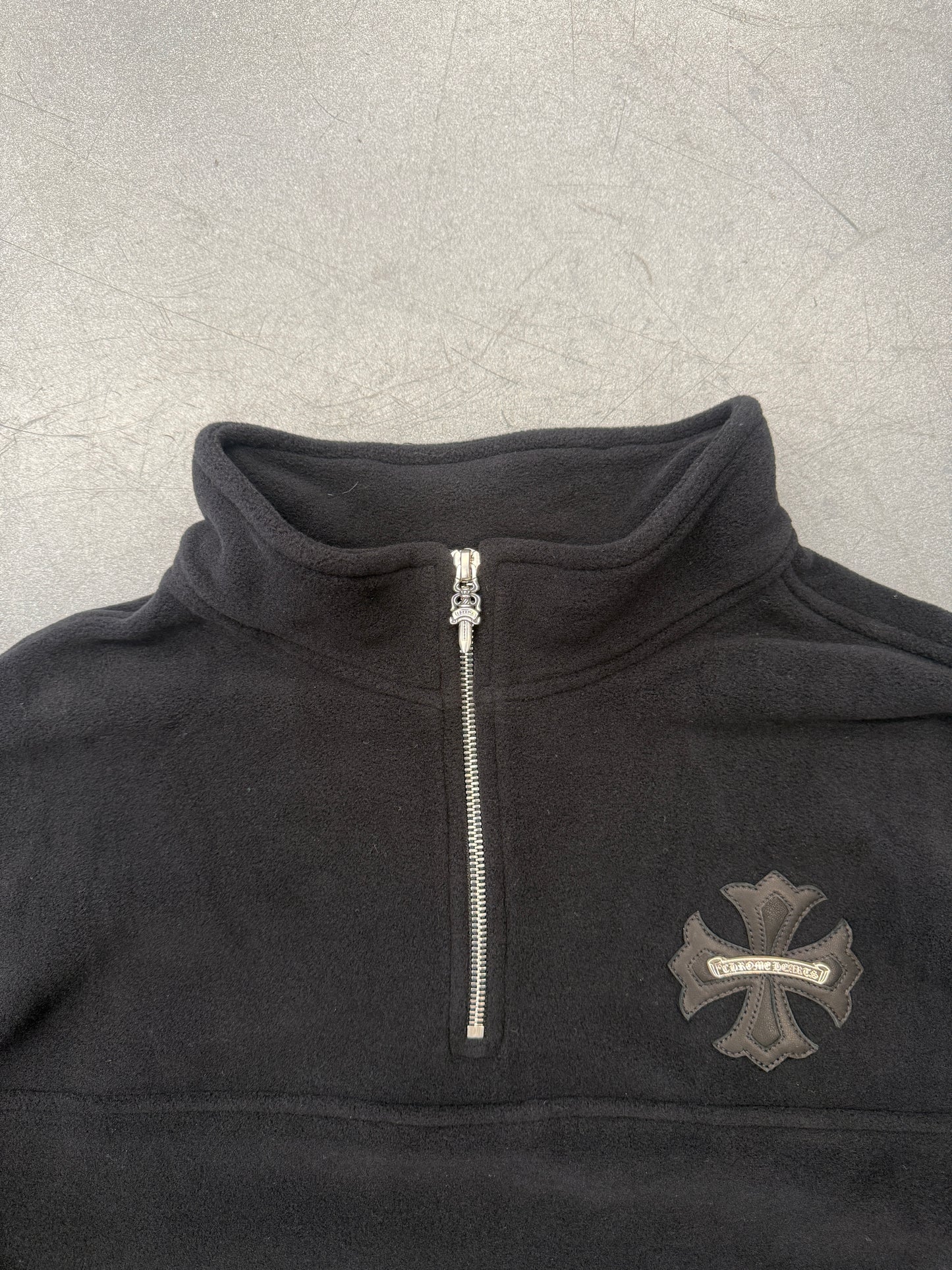 CHROME HEARTS 'TARDY SWEEP' Y NOT POLAR FLEECE QUARTER ZIP SWEATER