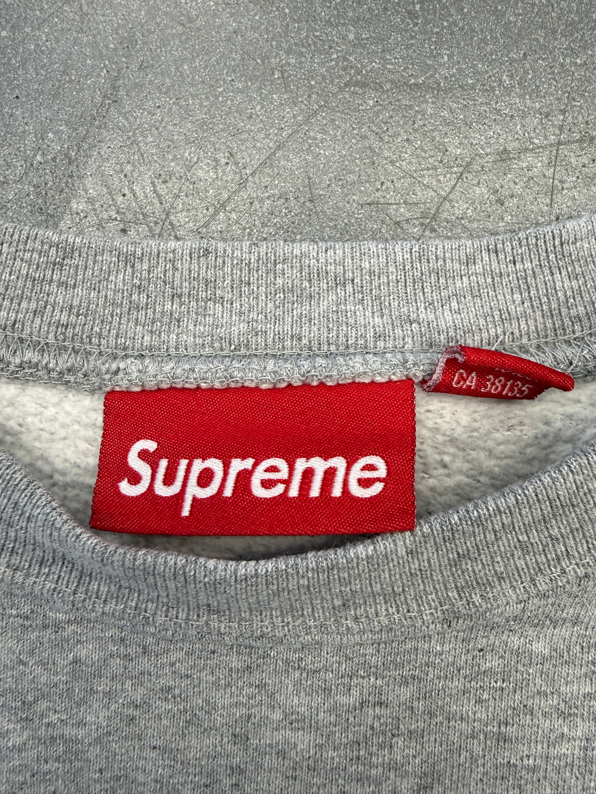 SUPREME SMALL CHEST BOX LOGO CREWNECK SWEATER - HEATHER GREY
