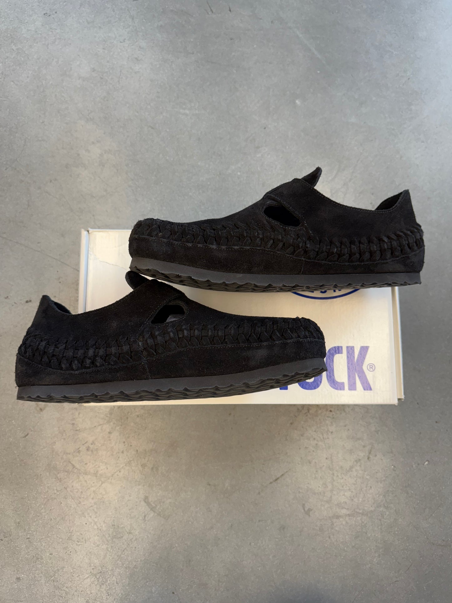 2023 SIZE 42 KITH BIRKENSTOCK LONDON BRAIDED - BLACK (PRE-OWNED WITH BOX)