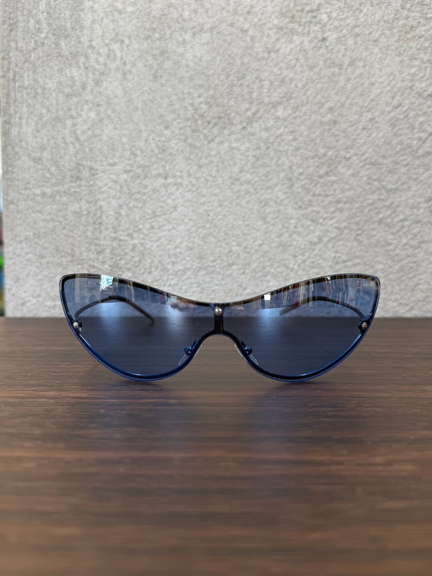 SS01 GUCCI RIMLESS TOM FORD ERA SHIELD MASK SUNGLASSES W/ REPLACEMENT BLACK SLEEVE