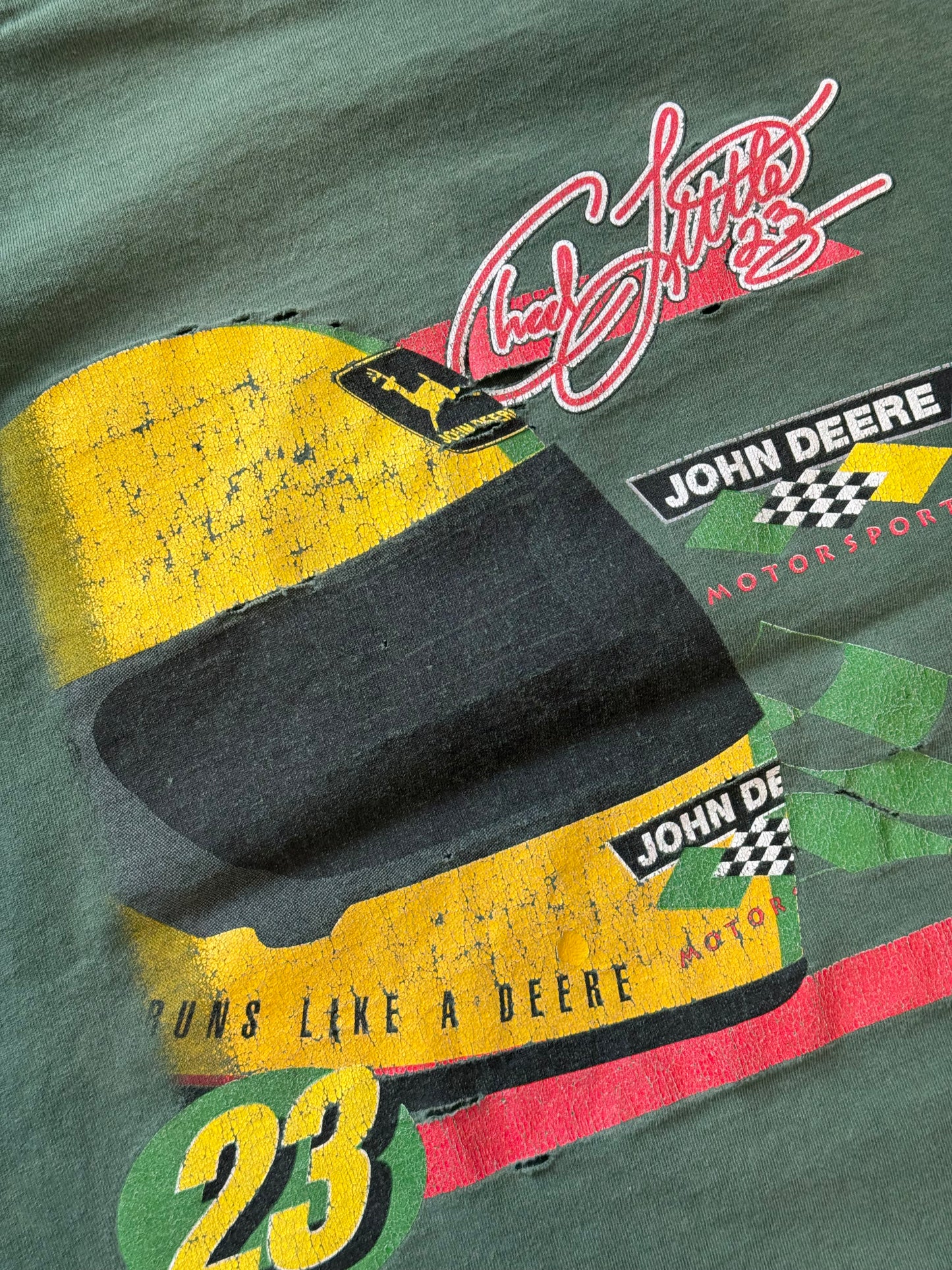 Y2K CHAD LITTLE JOHN DEERE "NOTHING RUNS LIKE A DEERE" DISTRESSED TEE (FADED TAG)