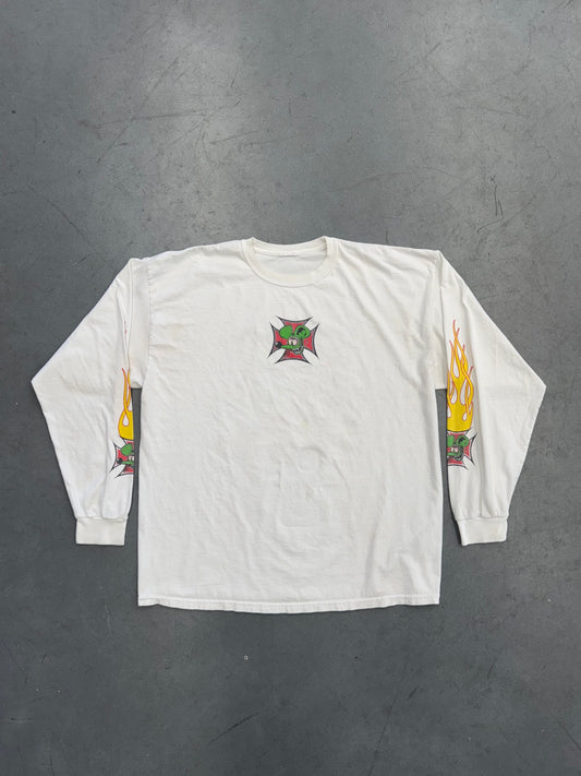 2006 RATS HOLE CUSTOM BIKE SHOWS, INC. LS FLAMES TEE (PULLED TAG)