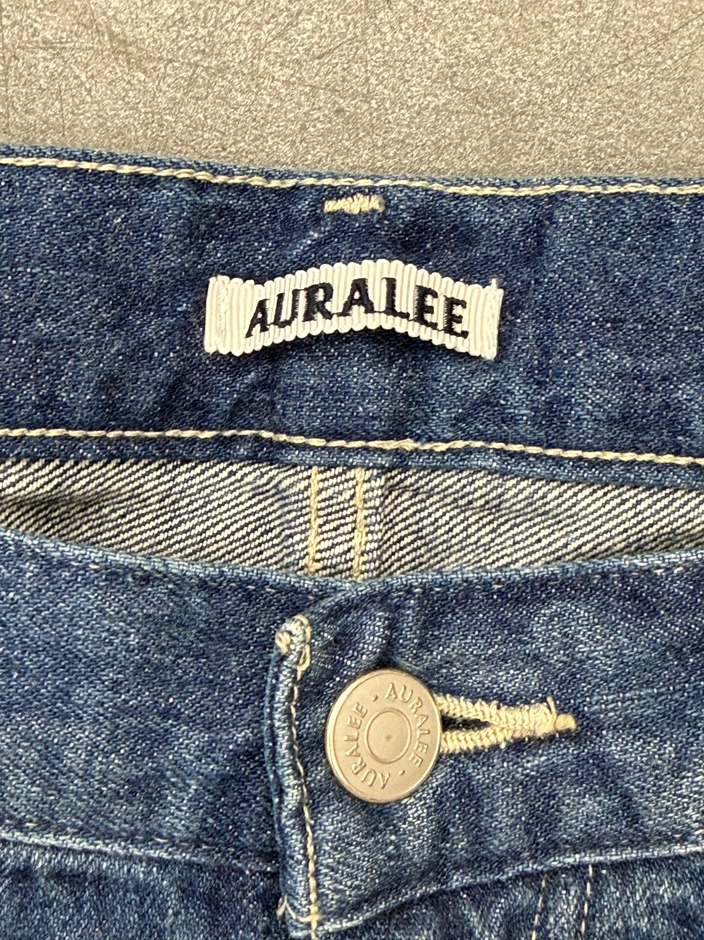 AURALEE SELVEDGE FADED LIGHT DENIM PANTS - 5