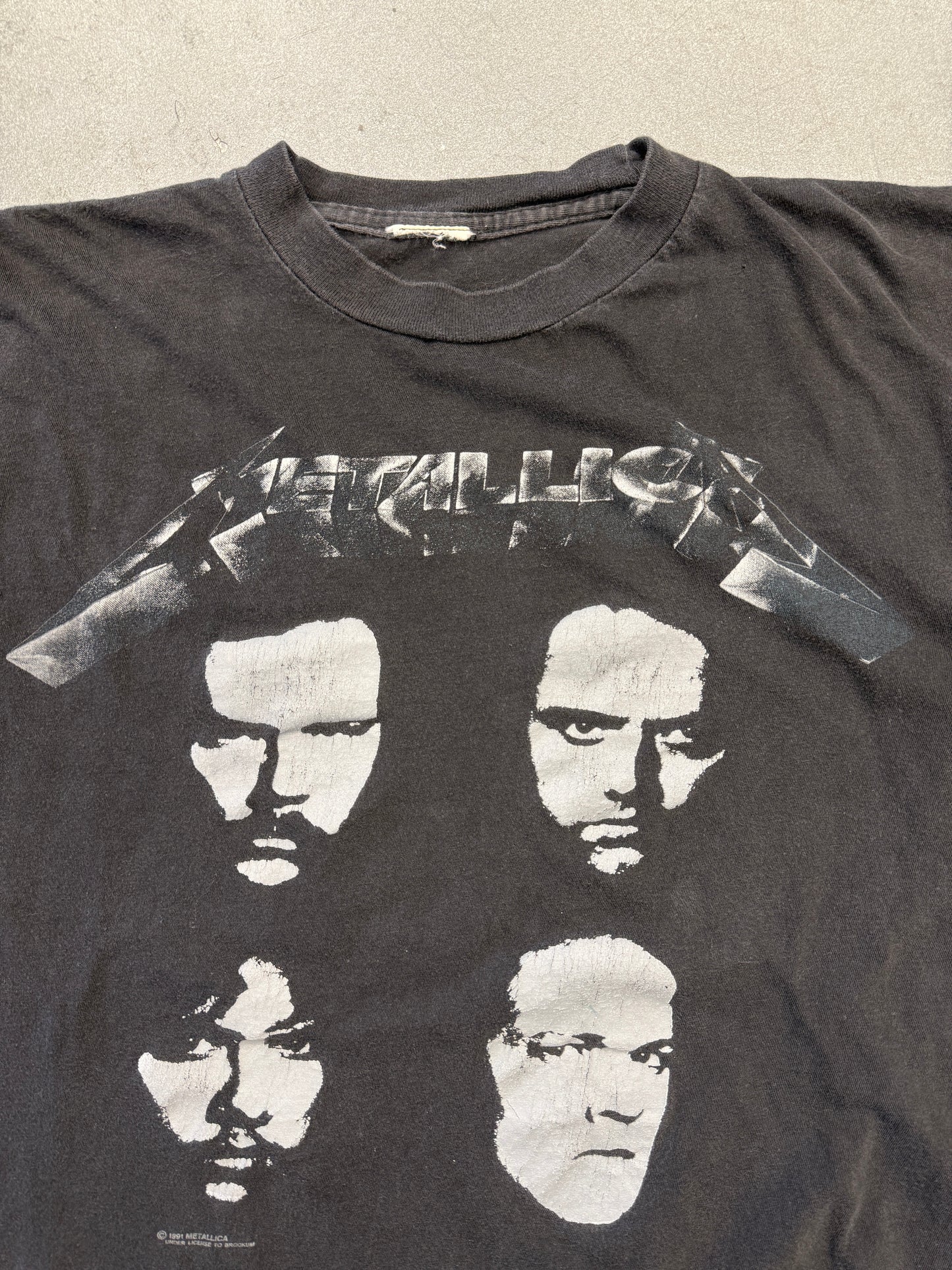 1991 METALLICA 4 FACES HISTORIC DATES TOUR TEE (CUT TAG)