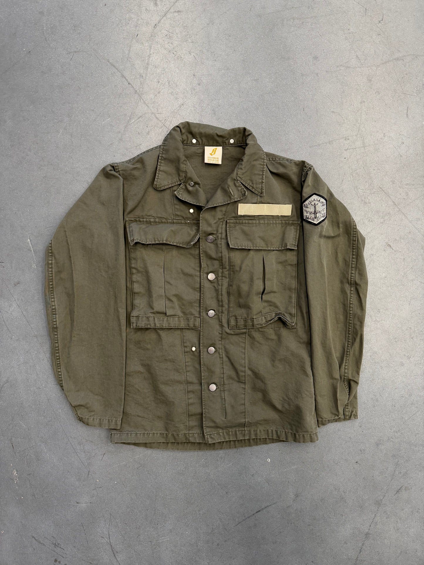 VINTAGE BILLIONAIRE BOYS CLUB COTTON BUTTON-UP MILITARY JACKET