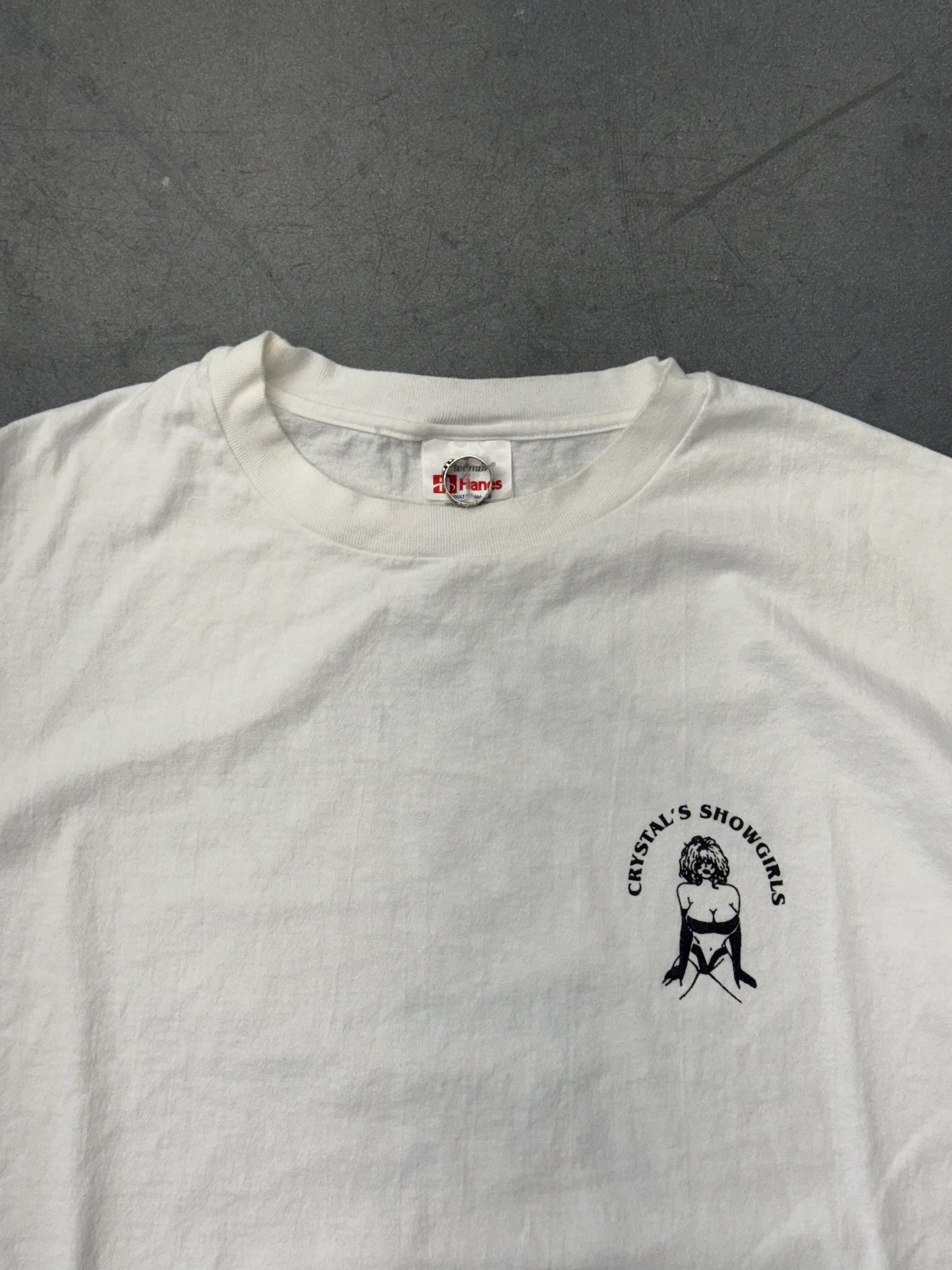 90S CRYSTAL'S SHOWGIRLS NORTH PALM BEACH MULLET TEE (HANES TAG)