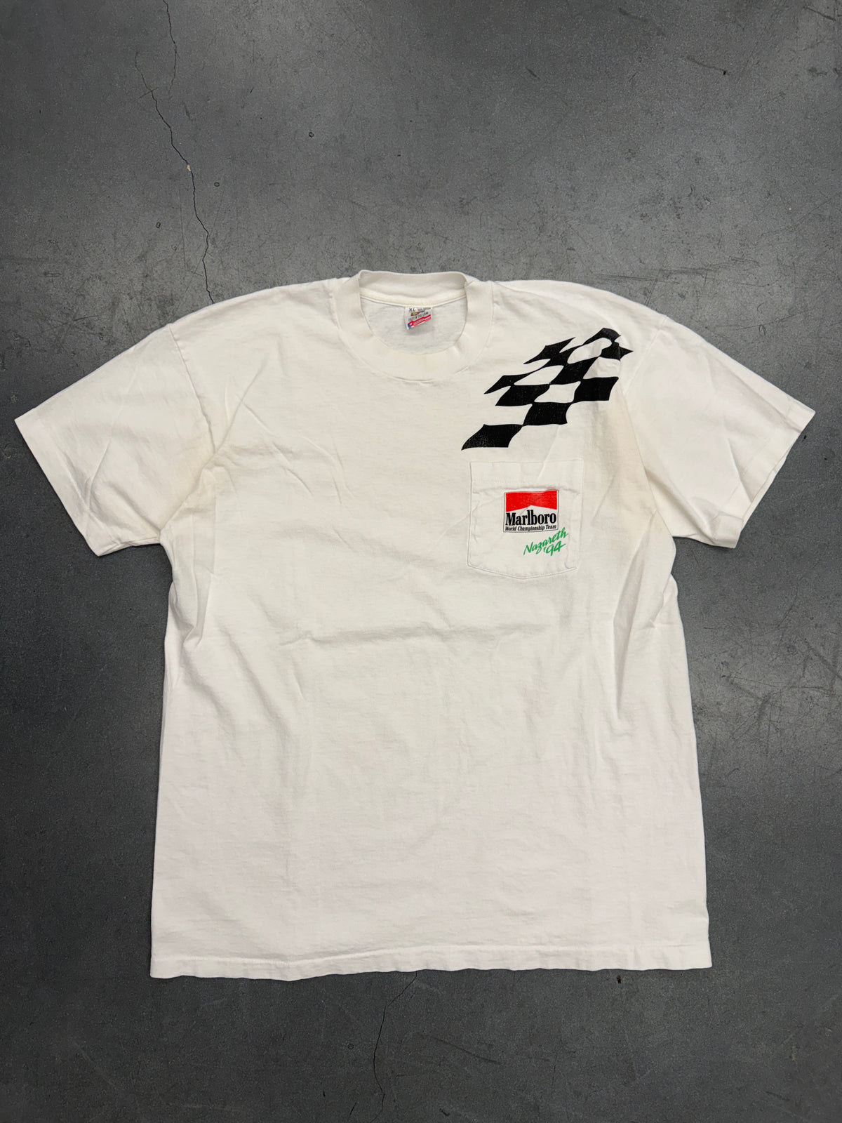 1994 MARLBORO WORLD CHAMPIONSHIP TEAM NAZARETH F1 CAR POCKET TEE (FOTL TAG)