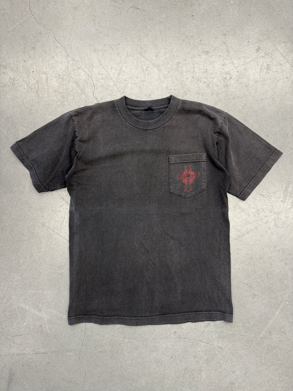 VINTAGE CHROME HEARTS NEW YORK FADED POCKET TEE (PULLED TAG)